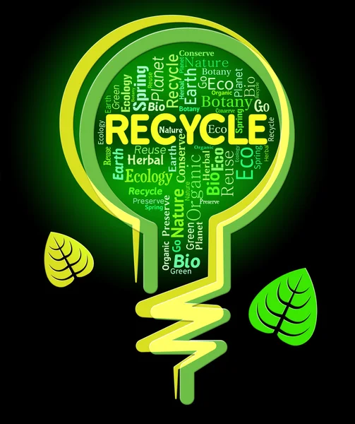 Recycle Lightbulb Indicates Eco Friendly and Ecological — стоковое фото