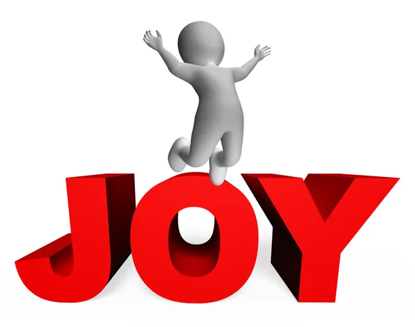 Joy Character Indicates Jubilant 3d Rendering And Joys — Stock Photo, Image