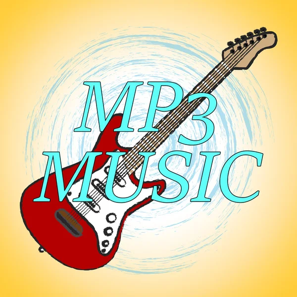 MP3-musik med melodi lyssnar och solitt spåra — Stockfoto