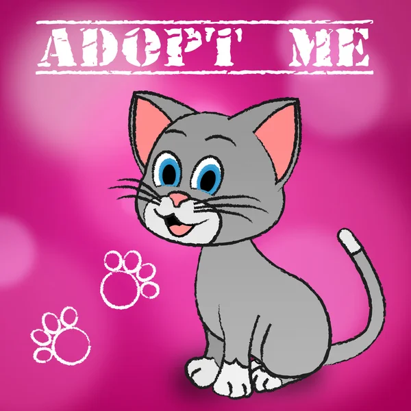 Adoptar gato indica líneas de adopción y mascotas —  Fotos de Stock