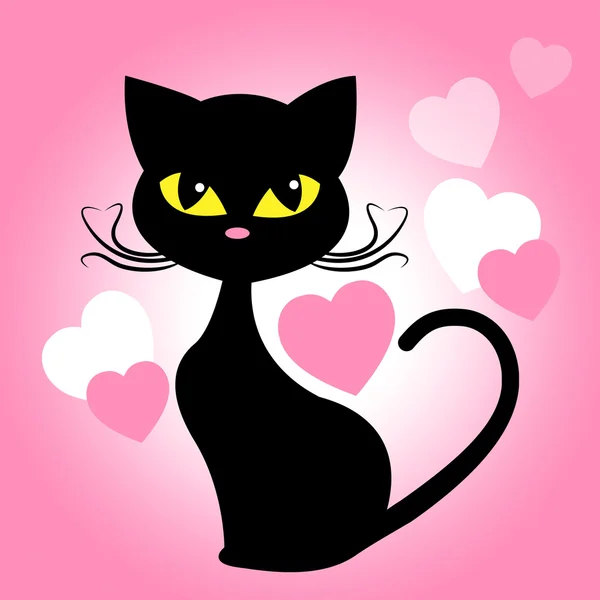 Coeurs de chat signifie Saint Valentin et chats — Photo