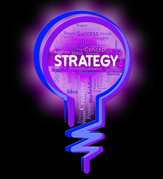 Στρατηγική Lightbulb δηλώνει προγραμματισμού σχέδιο και τακτική — Φωτογραφία Αρχείου