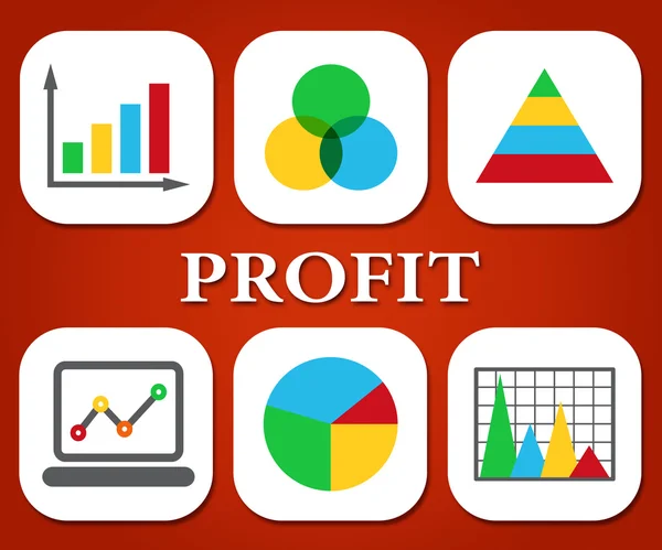 Gewinndiagramme stellen Gewinngrafik und Grafik dar — Stockfoto