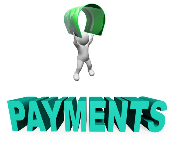 Credit Card Payments Means Paying Illustration And Remittance 3d — Stock Photo, Image