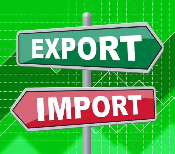 Export Import Means Sell Abroad And Board — Stock Photo, Image