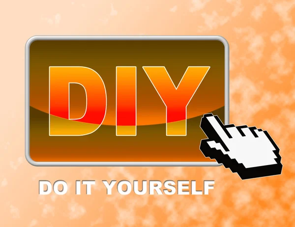 Diy Button Represents Do It Yourself And Contractor — Stock Photo, Image