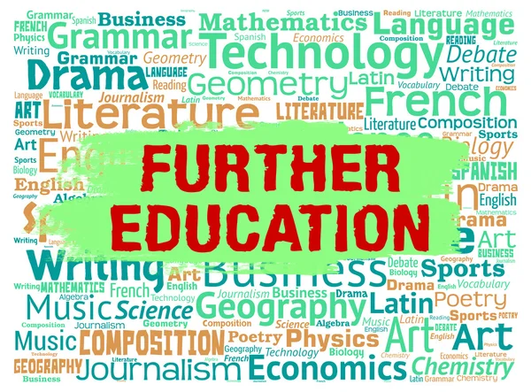 Further Education Represents Educating University And Learning — Stock Photo, Image