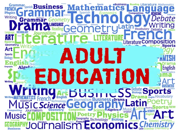 Adult Education Shows Mature Studying And Learned — Stock Photo, Image