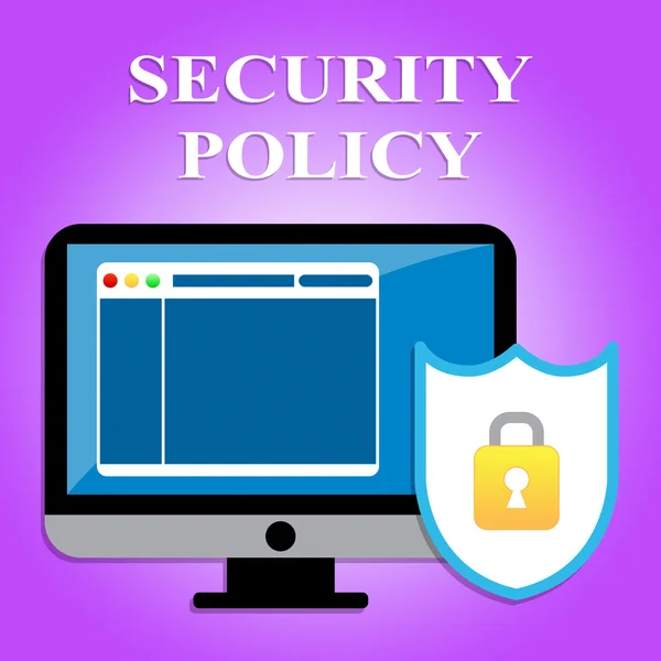 Política de Segurança Representa Acordo de Privacidade e Computadores — Fotografia de Stock