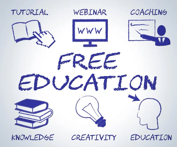 Free Education Means No Charge And Educate — Stock Photo, Image