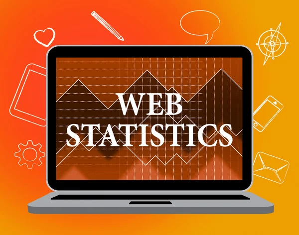 Web istatistikleri anlamına gelir Pc monitörü ve taşınabilir — Stok fotoğraf