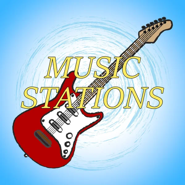 Müzik istasyonları anlamına gelir ses parça ve yayın — Stok fotoğraf