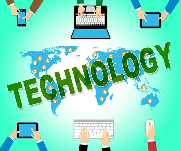 Tecnologia online significa sito web ed elettronica — Foto Stock