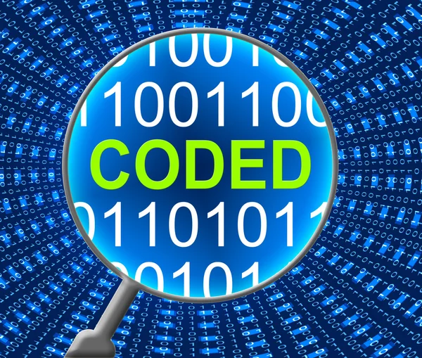 Coded Data Means Files Cryptography And Digital — Stock Photo, Image