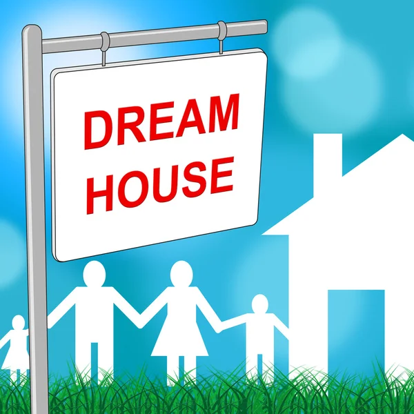 Casa de sonho representa mensagem de propriedade e desejo — Fotografia de Stock