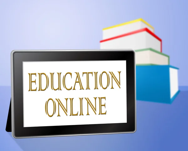 Education Online Means Web Site And Book — Stock Photo, Image