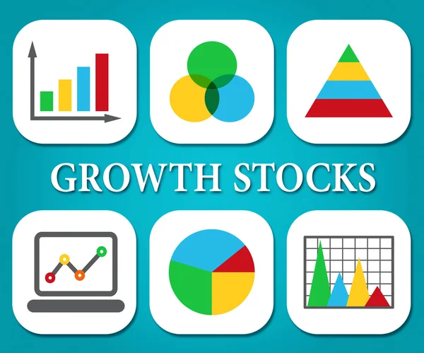 Groeiaandelen betekent Business grafiek en grafiek — Stockfoto