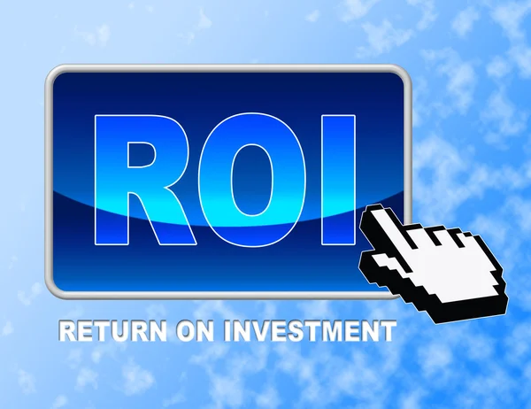 Roi Button Shows Rate Of Return And Pointer — Stock Photo, Image