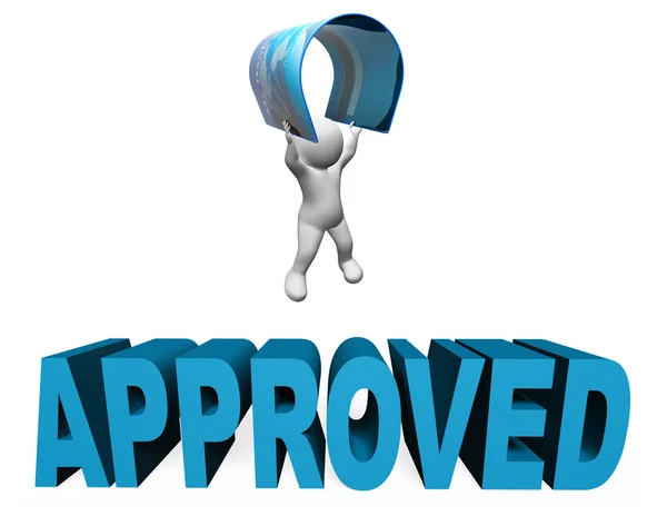 Credit Card Approved Means Verified And Assured 3d Rendering — Stock Photo, Image