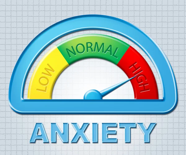 High Anxiety Means Nerves And Stress Indicator — Stock Photo, Image