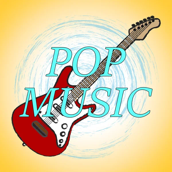 Pop Music Indicates Acoustic Musical And Popular Songs — Stock Photo, Image
