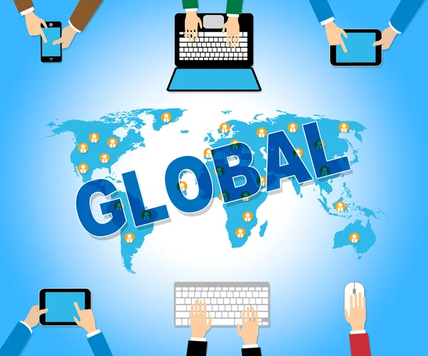 Global Business vertegenwoordigt Web Site en Biz — Stockfoto