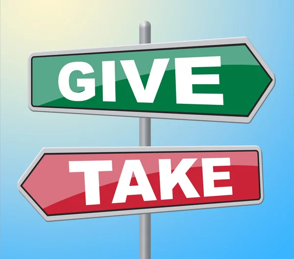 Give Take Signs Indicates Advice Placards And Board — Stock Photo, Image