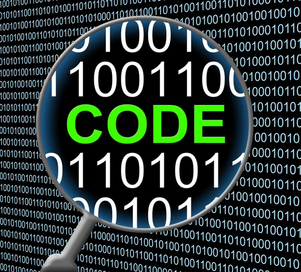 Data Code Represents Monitor Digital And Protected — Stock Photo, Image