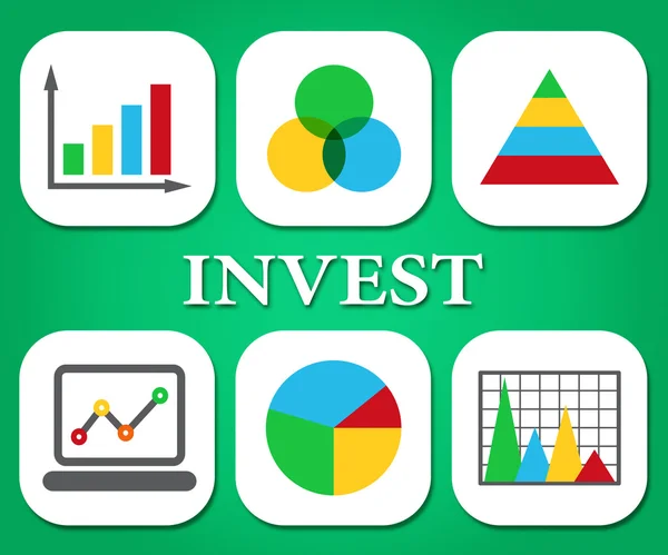 Grafici finanziari Indica il ritorno sugli investimenti e grafici — Foto Stock