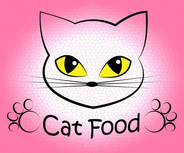 La nourriture pour chat indique la nourriture et la cuisine félines — Photo