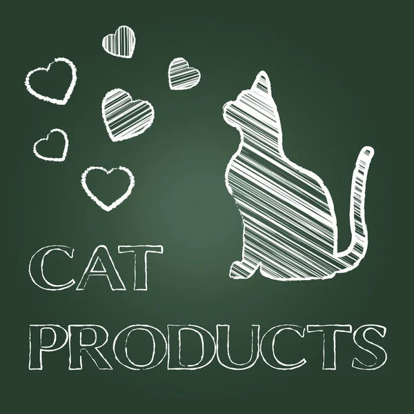 Katzenprodukte bedeutet Kaufen und Einkaufen — Stockfoto