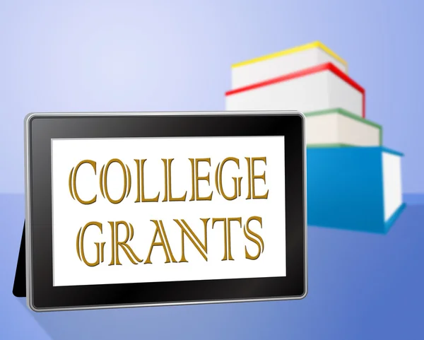 College Grants Means Education Book And Study — Stock Photo, Image