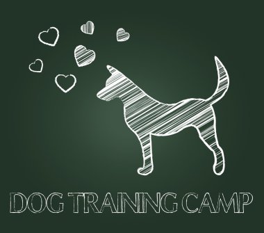 Köpek eğitim kampı öğretim öğretti ve köpek gösterir