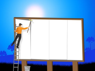 Reklam ve boşluk Billboard işareti temsil eder