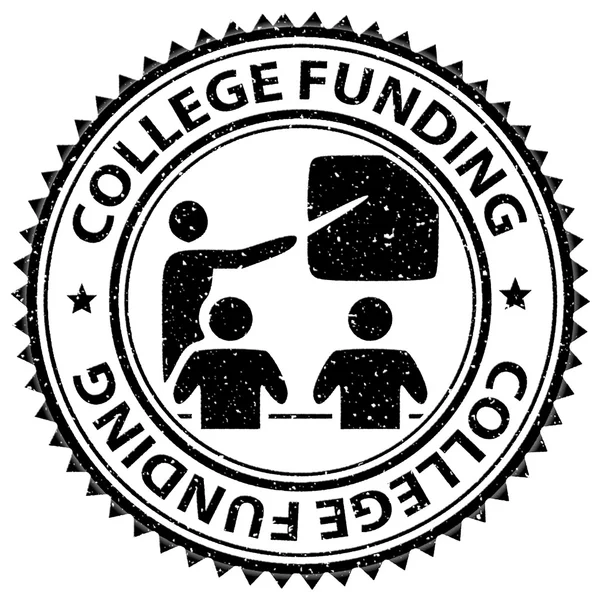 Financiación universitaria muestra recaudación de fondos sellada y financiera —  Fotos de Stock