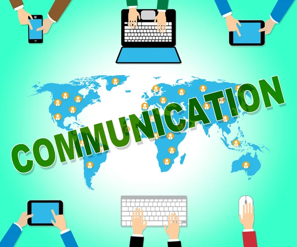 Komunikacja Online oznacza witrynę sieci Web i sieci — Zdjęcie stockowe