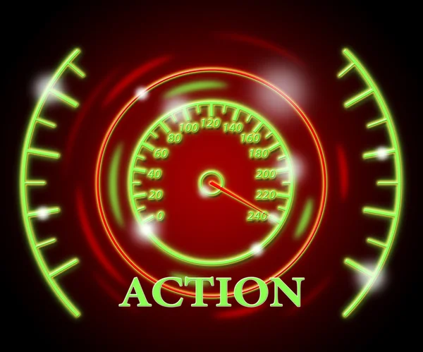 Action Gauge Represents Do It And Acting — Stock Photo, Image