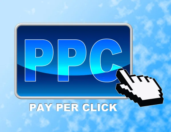 PPC düğmesini tıklayın ve reklam başına ödeme gösterir — Stok fotoğraf