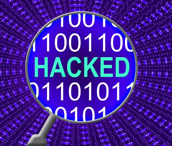 Internet hackeado significa crack en línea y la búsqueda —  Fotos de Stock