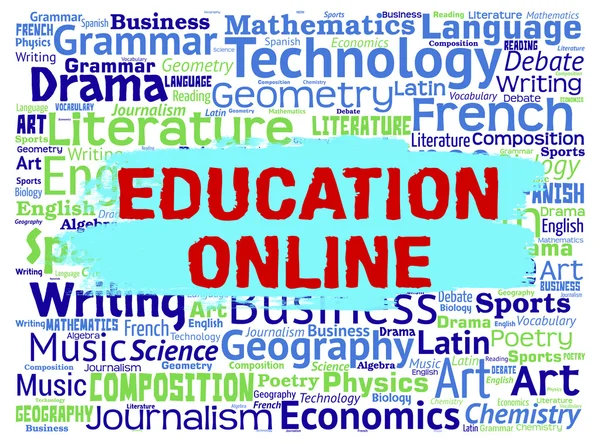 Edukacja Online reprezentuje witryny sieci Web i uczenia się — Zdjęcie stockowe