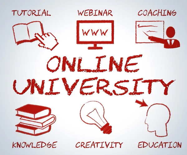 Online University Representa Web Site e Faculdade — Fotografia de Stock