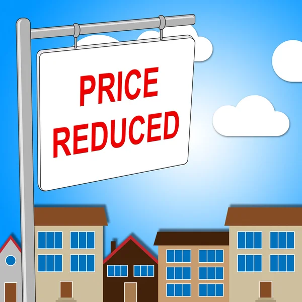 House Price Reduced Means Properties Offer And Bungalow — Stock Photo, Image