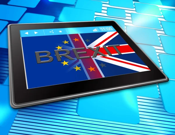 Brexit Tablet montre la Grande-Bretagne Web Www et Eu — Photo