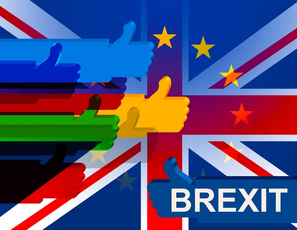 Brexit Thumbs Up signifie Grande-Bretagne et partir — Photo