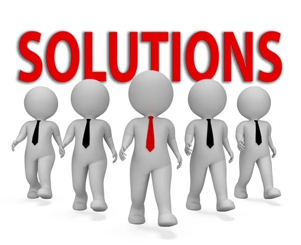 Solutions Businessmen Indicates Solved Success And Successful 3d — Stock Photo, Image