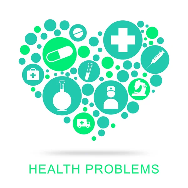 Hälsoproblem anger medicinsk medicin och hälsosam — Stockfoto