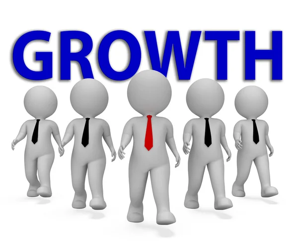 Growth Businessmen Shows Executive Entrepreneurial And Gain 3d R — Stock Photo, Image