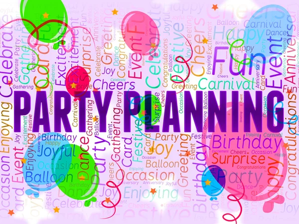 Planejamento de festa indica ocasião alegre e evento — Fotografia de Stock