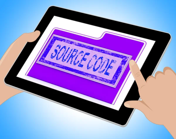 Källa koden anger förvaltningen organiseras och dator Tabl — Stockfoto