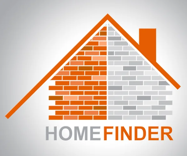 Home Finder Shows Get Finders And Building — Stock Photo, Image
